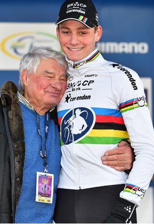 Poulidor con il nipote Van der Poel