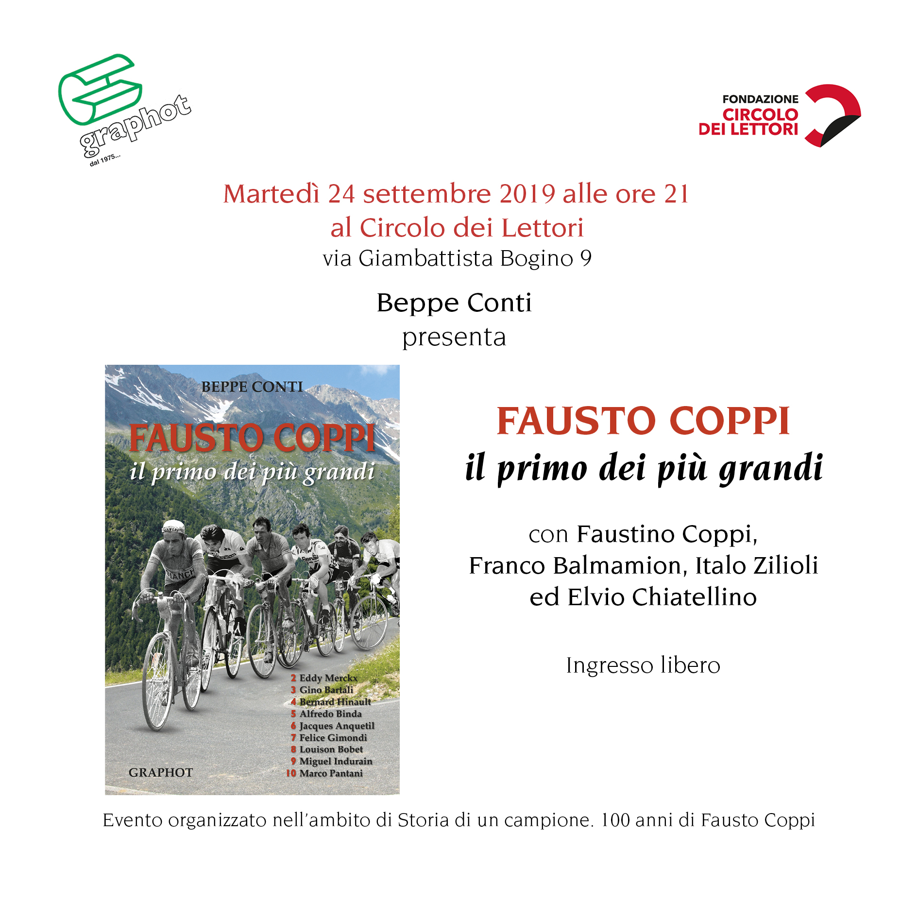 Presentazione libro su Fausto Coppi 