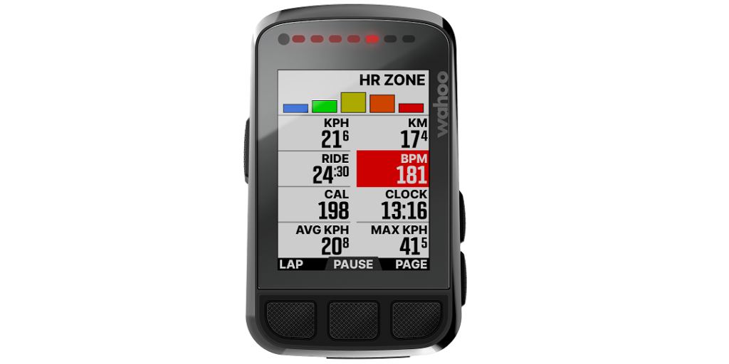 Wahoo ELEMNT BOLT v2 GPS Cycling Computer WFCC4 _Workout-HRTimeinZone