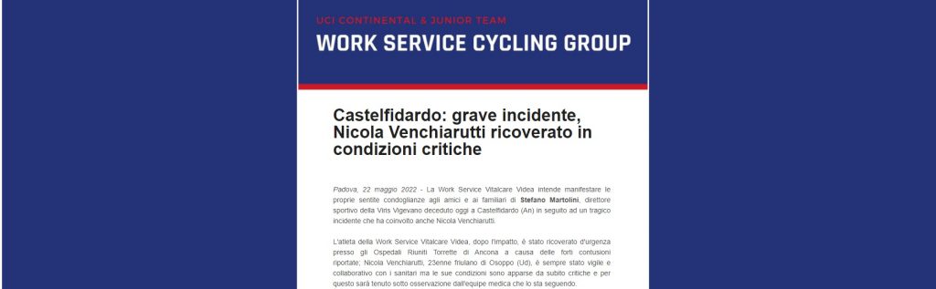 Castelfidardo: grave incidente, Nicola Venchiarutti ricoverato in condizioni critiche