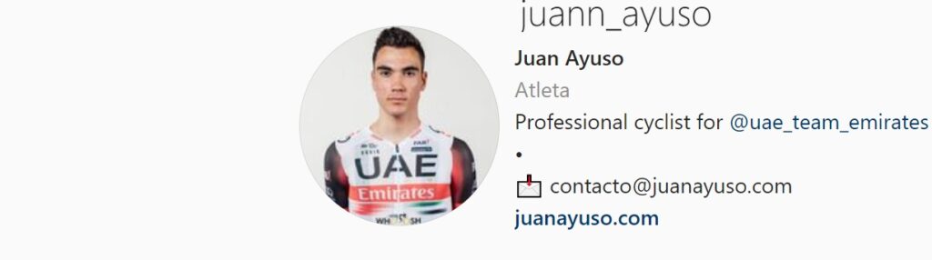 Juan Ayuso (fonte profilo Instagram)